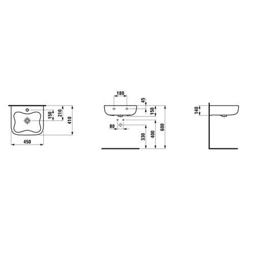 Раковина керамическая Laufen Florakids 8.1503.1.062.104.1 50 см подвесная цвет белый 1 отверстие под смеситель - фото 2