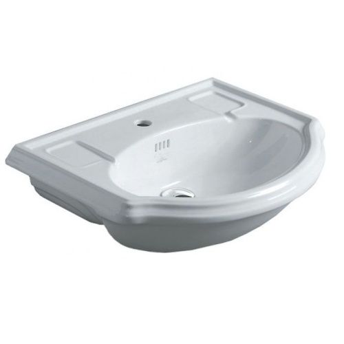 Раковина из сантехнического фаянса Simas Arcade AR835bi*1 70х50 полувстраиваемая цвет белый 1 отверстие под смеситель