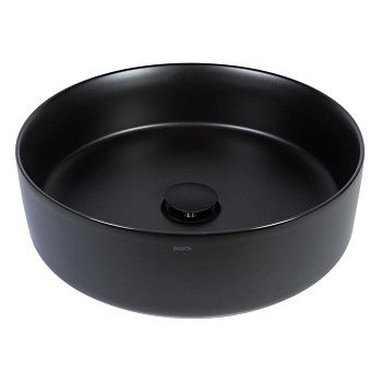 Раковина из сантехнического фарфора Bond Circle S53-398 40х40 накладная цвет черный без отверстий под смеситель