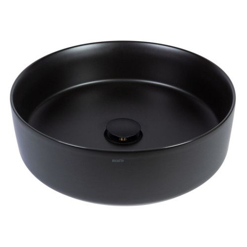 Раковина из сантехнического фарфора Bond Circle S53-398 40х40 накладная цвет черный без отверстий под смеситель
