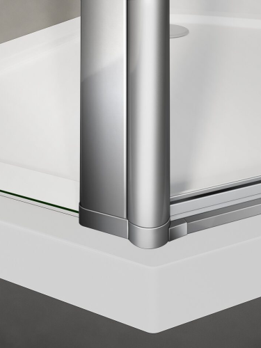 Душевой уголок WeltWasser WW300 10000001881 90х90 стекло прозрачное профиль хром без поддона - фото 5