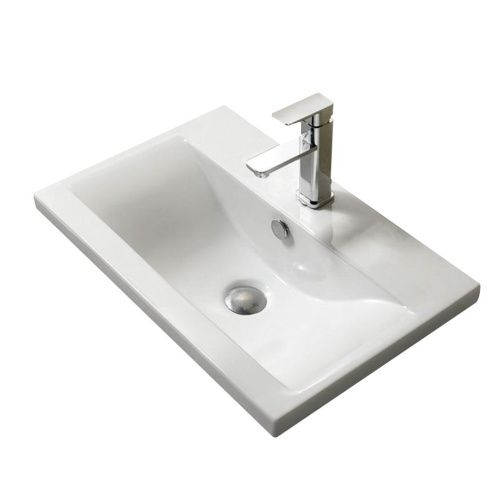 Раковина из сантехнического фарфора Melana 9393 (S80)-805 80х40 накладная цвет белый 1 отверстие под смеситель - фото 3