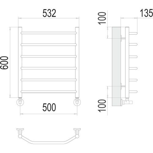 Полотенцесушитель водяной Terminus 4670078530080 55х60 хром - фото 3