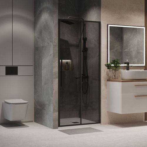 Душевая дверь Niagara Nova NG-85-10TB 100х195 стекло тонированное профиль черный - фото 3