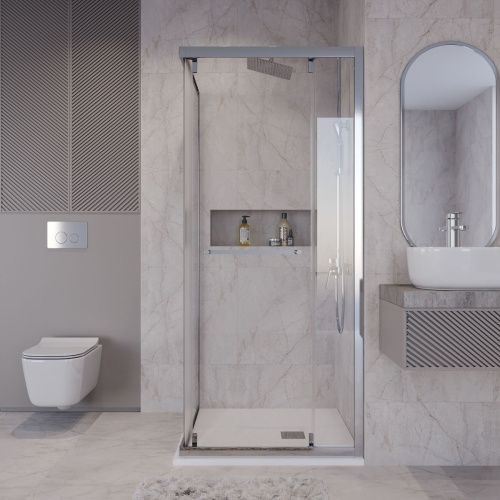 Душевой уголок Niagara Nova NG-6635-34 100х100 стекло прозрачное профиль хром без поддона - фото 4