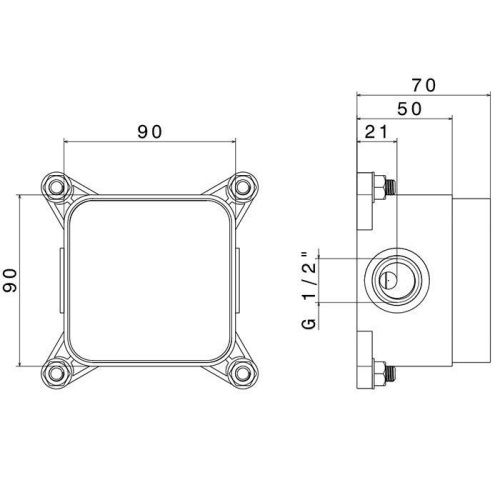 Смеситель для раковины Newform 27819.00.000 встраиваемый в стену - фото 2