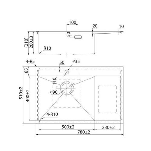 Кухонная мойка Iddis Haze HAZ78SLi77 80х50 цвет серый поверхность матовая - фото 2