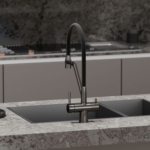 Смеситель для кухни Sancos Dora SC4003GG на мойку вороненая сталь - фото 4