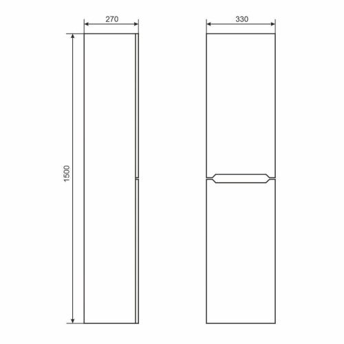 Шкаф-пенал Uperwood Tanos 29102021491 30х150 подвесной цвет белый - фото 2