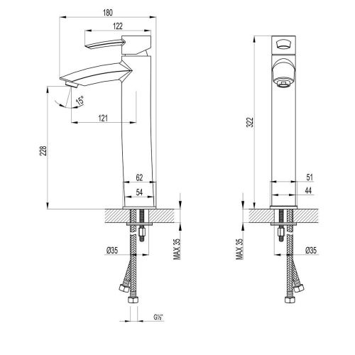 Смеситель для раковины LeMark Atlantiss LM3209C на столешницу хром - фото 3