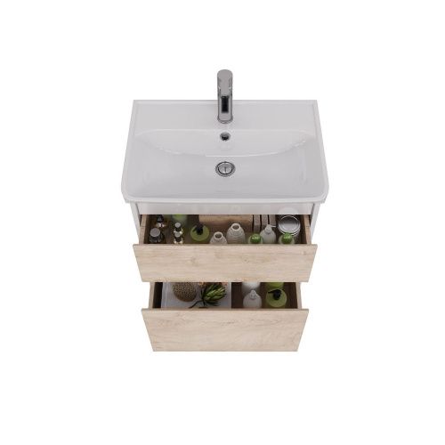 Тумба под раковину LeMark Combi LM03C60T-dub 60х30 напольная цвет бежевый/белый - фото 3