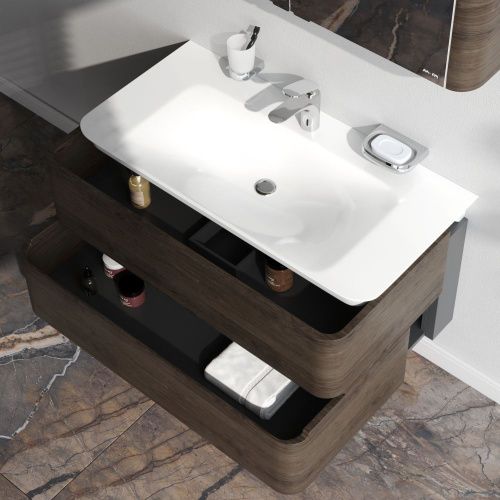 Тумба под раковину Am.Pm Sensation M30FHX1002TF 100х50 подвесная цвет коричневый - фото 4