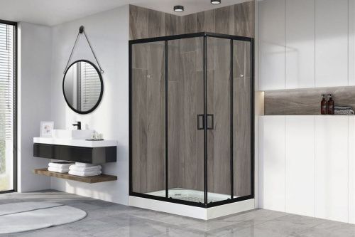 Душевой уголок Royal Bath HP RB8120HP-T-BL-L 120х80 стекло прозрачное профиль черный с поддоном