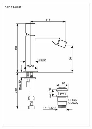 Смеситель Emmevi Siris 47004/CR на биде хром - фото 2