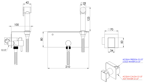 Гигиенический душ со смесителем Daniel SK646Z4DCTCR хром - фото 5