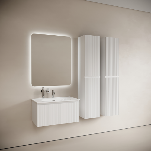 Тумба под раковину Sancos CODE CD80W 80х50 подвесная цвет белый - фото 3