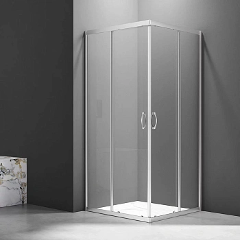 Душевой уголок Veconi Rovigo RV101-80-01-C5 80х80 стекло прозрачное профиль хром без поддона