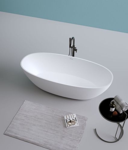 Ванна из искусственного камня Timo LEMPI LEMPI1800 180х80 отдельностоящая овальная - фото 3