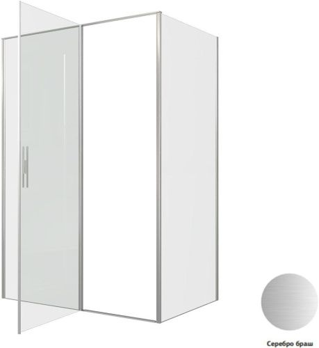 Душевой уголок Allen Brau Priority 3.31035.BA + 3.31044.BA 140х90 стекло прозрачное профиль серебро без поддона - фото 4