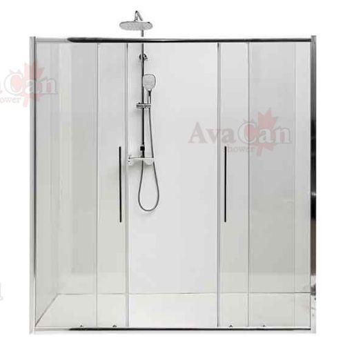 Душевая дверь AvaCan FC2-170 190х195 стекло прозрачное профиль хром - фото 2