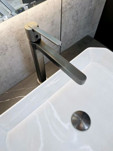 Смеситель для раковины AltroBagno Unione AltroBagnoUnione010222GM на столешницу оружейная сталь - фото 4