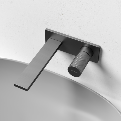 Смеситель для раковины Sancos Nexus SC9013GG встраиваемый в стену вороненая сталь - фото 4