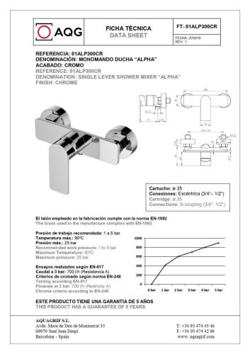 Смеситель для душа AQG Alpha 01ALP300CR настенный хром - фото 2