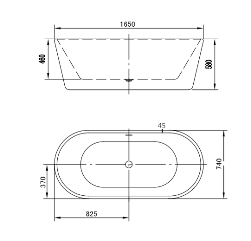 Ванна акриловая Art&Max AM-200-1650-720 165х75 отдельностоящая овальная с ножками и каркасом - фото 2