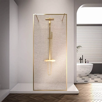 Душевая перегородка Veconi Korato KR90GL-110-10-C4 110х200 стекло рифленое профиль золото