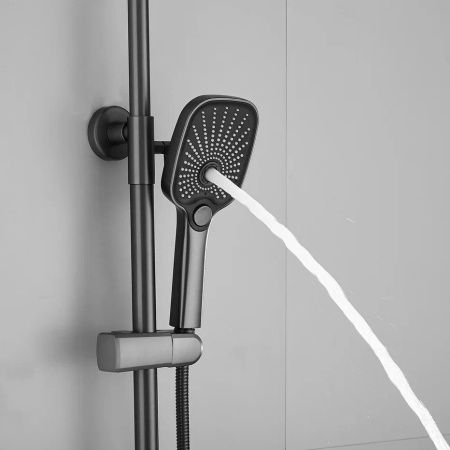 Душевая стойка Shevanik S8536T настенная цвет оружейная сталь