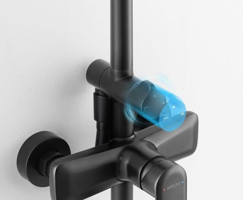 Душевая стойка Arrow AG3311BC настенная цвет черный - фото 5