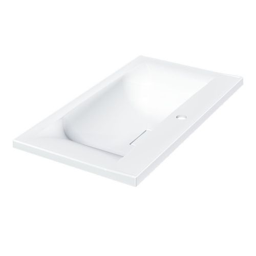 Раковина из искусственного камня Vincea VCB-3M800W 80х50 встраиваемая цвет белый 1 отверстие под смеситель - фото 4