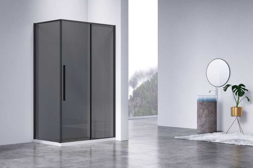 Душевой уголок Vincea Slim-N VSR-4SN9014CGB 140х90 стекло тонированное профиль черный без поддона - фото 2