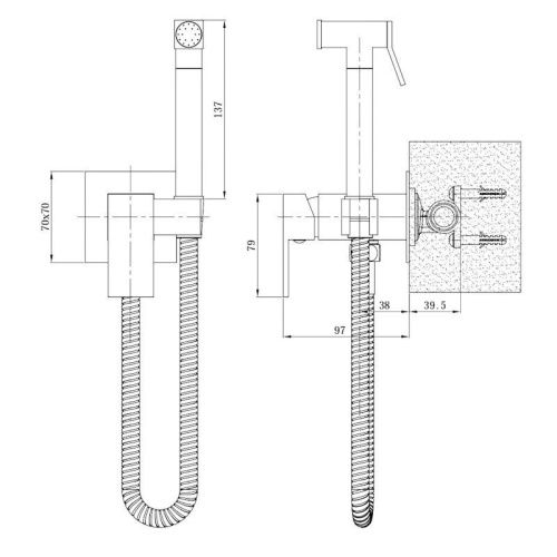 Гигиенический душ со смесителем Esko SAMARA SMHSMR хром - фото 3