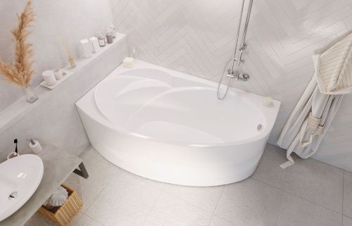 Ванна акриловая 1MarKa JULIANNA 01дж1710п 170х100 пристенная асимметричная без каркаса - фото 4