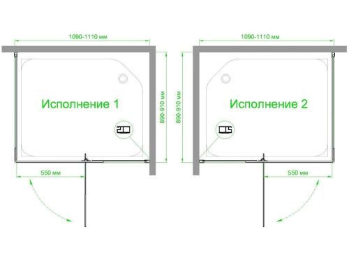 Душевой уголок Royal Bath HPVD RB9110HPVD-T-BL 110х90 стекло прозрачное профиль черный без поддона - фото 4