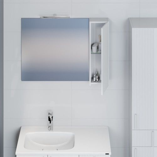 Зеркало-шкаф СанТа Вега 700453 90х70 подвесной цвет белый - фото 2