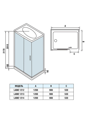 Душевая кабина WeltWasser WW500 10000003277 90х120 прямоугольная с крышей ориентация универсальная - фото 2