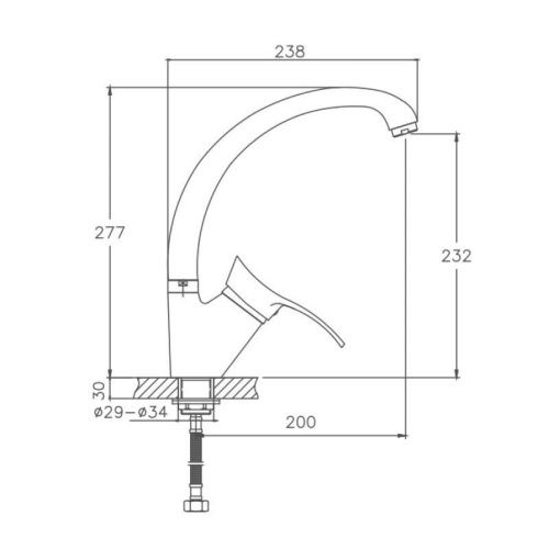 Смеситель для кухни Cron CN4101-2 на мойку хром - фото 3