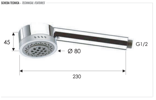 Душевая лейка Remer 321HGX цвет хром - фото 2