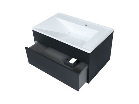 Тумба под раковину Uperwood Lotus 39340205461 80х50 подвесная цвет черный