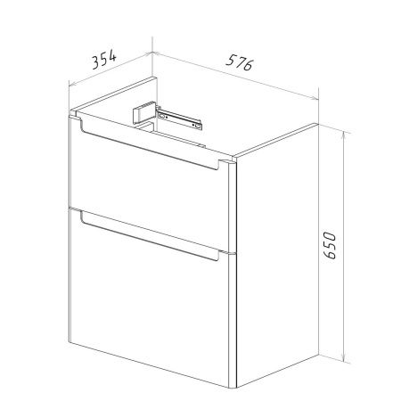 Тумба под раковину LeMark Buno LM04B60T 60х40 напольная цвет белый