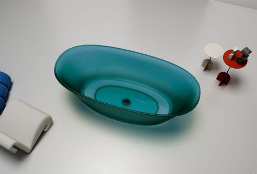 Ванна из полиэфирной смолы Abber Kristall AT9707Aquamarin 170х75 отдельностоящая овальная - фото 3