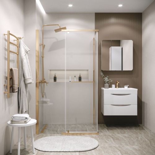 Душевой уголок Grossman Pragma 120.K33.03.1290.32.00 120х90 стекло прозрачное профиль золото без поддона - фото 3