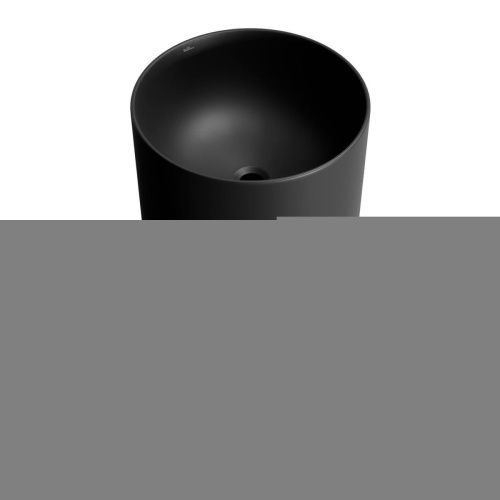 Раковина из сантехнического фарфора Wellsee Callipy Art 328904000 42х42 напольная цвет черный матовый без отверстий под смеситель - фото 2