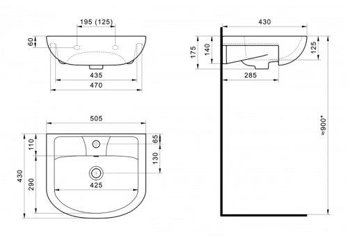 Раковина мебельная керамическая Santek Ладога 50 1.WH11.0.256 50х40 накладная цвет белый - фото 4