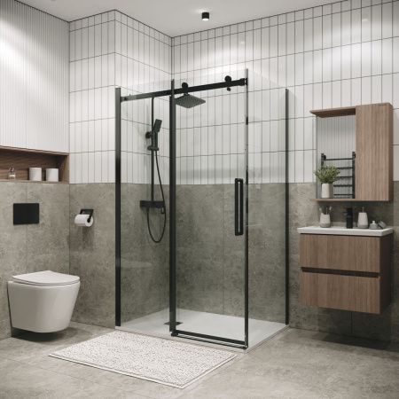 Душевой уголок Grossman Classic 120.K33.04.1180.42.00 110х90 стекло прозрачное профиль графит без поддона