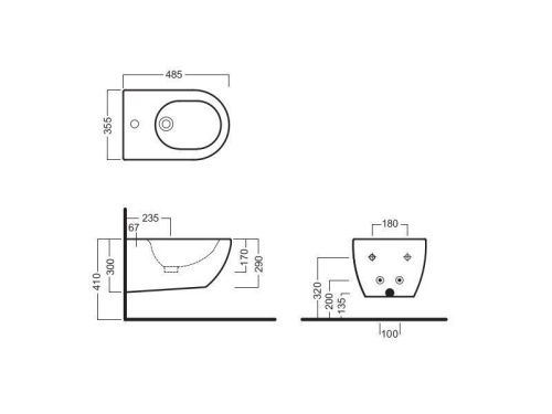 Биде подвесное Hatria FUSION Y5A001 цвет белый - фото 3