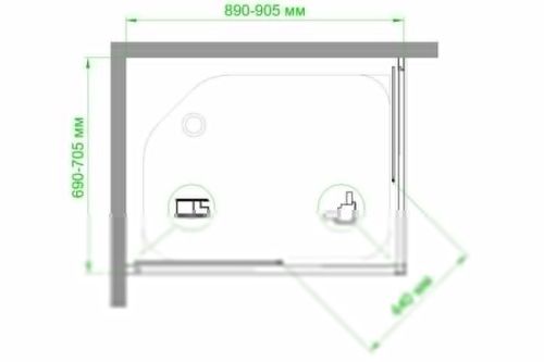 Душевой уголок Royal Bath HPD RB7090HPD-T-ST 90х70 стекло прозрачное профиль сатин без поддона - фото 5