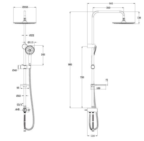Душевой гарнитур LeMark  LM8809C настенный хром - фото 2